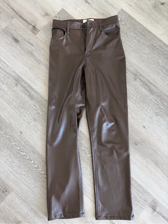 Abercrombie & Fitch Pants - Abercrombie Brown Leather Straight-Leg Pants
